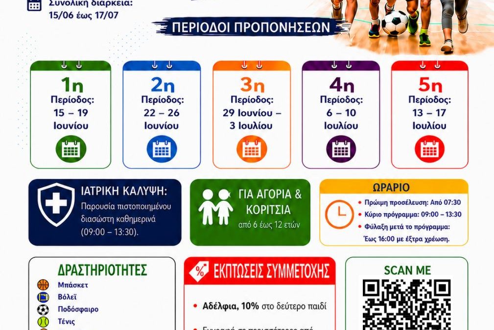 Η Νίκη Αμαρουσίου ανακοινώνει τη διεξαγωγή του Summer Sports Academy 2026